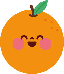 Cute fruit characters smiling cutely