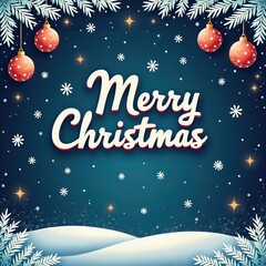 Fototapeta premium Merry Christmas Festive Greeting Card