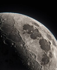 High-quality lunar landscape photo, ideal for educational materials and space exploration content.