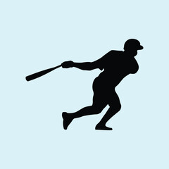 Baseball Player Athlete Silhouette Vector