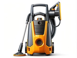 Naklejka premium Versatile high-pressure power washer ideal for cleaning driveways, patios, and outdoor areas, ensuring surfaces shine