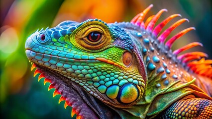 Obraz premium Vibrant Iguana clipart perfect for creative projects, illustrations, and graphic design. Ideal for enhancing your