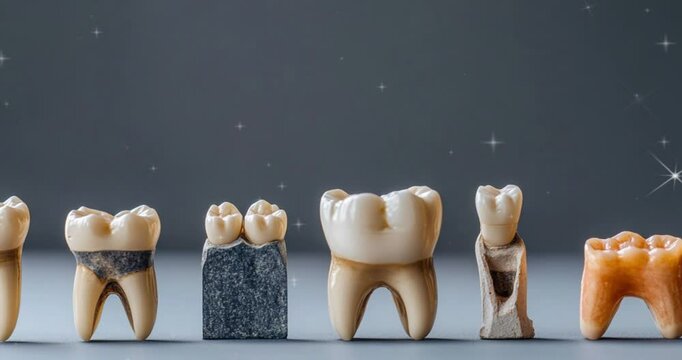 "A high-resolution real-life image showcasing the different shapes and sizes of human teeth, emphasizing the unique characteristics of dental anatomy