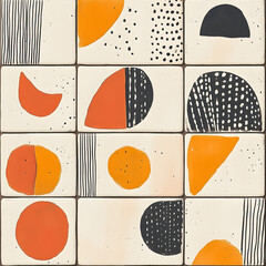 carpet or tile pattern 2D illustrator doodle wallpaper