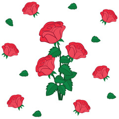 Seamless Red Roses Pattern
