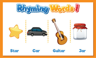 Rhyming Words Illustration
