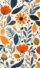 carpet or tile pattern 2D illustrator doodle wallpaper