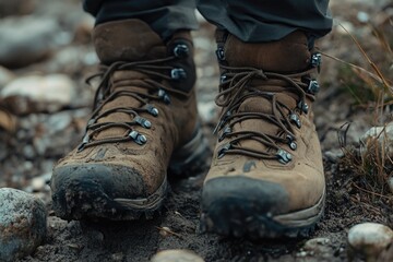 Hiking Boots Close Up