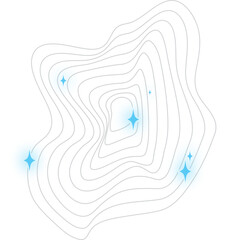 Abstract tree rings and sparkling stars. Vector topographic map concept. Seamless background.
