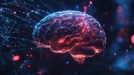 Fototapeta premium A Glowing Abstract Representation of a Human Brain