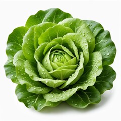 Fototapeta premium a head of green lettuce on a white background