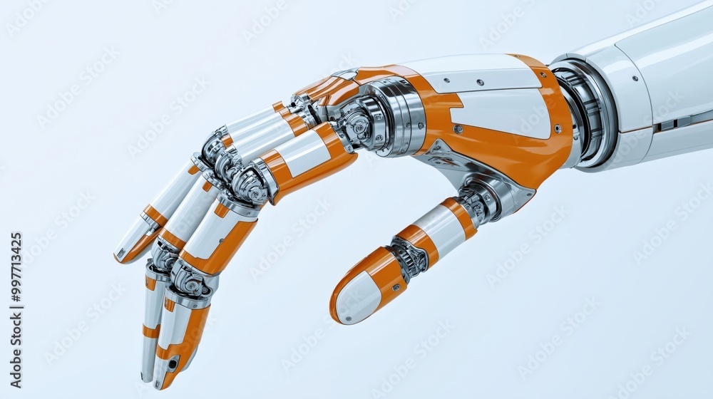 Poster advanced robotic arm with cutting-edge sensors