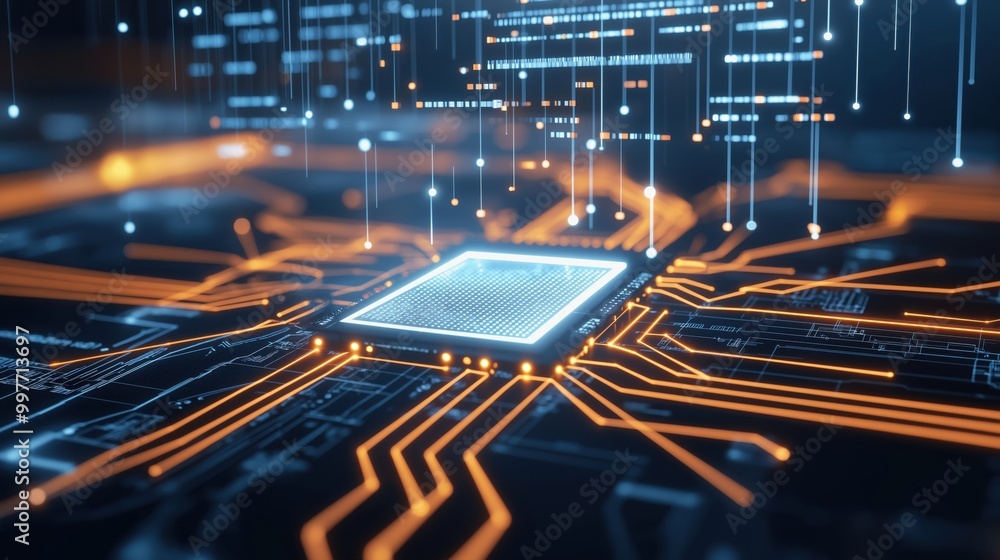 Aufkleber high-speed ai driven assembly technology background