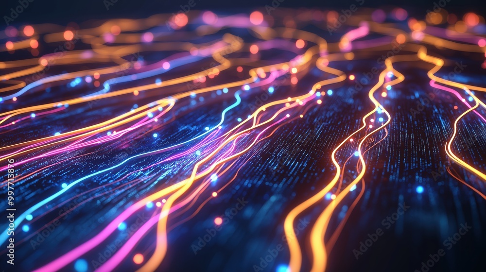 Poster abstract neural network pathways visualization