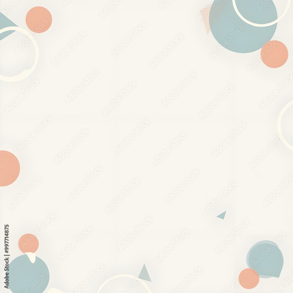 Poster pastel color geometric patterns background screen. generative ai