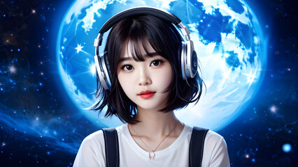 girl in the night sky