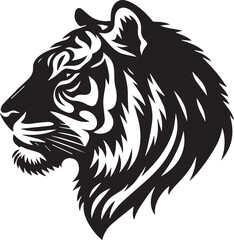 Fototapeta premium Stylized Tiger Icon - Bold and Elegant Design