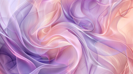 Obraz premium Minimalist abstract background design featuring swirling, semi-transparent circles in soft hues of lavender and blush pink.