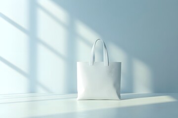Elegant White Tote Bag in Minimalist Setting