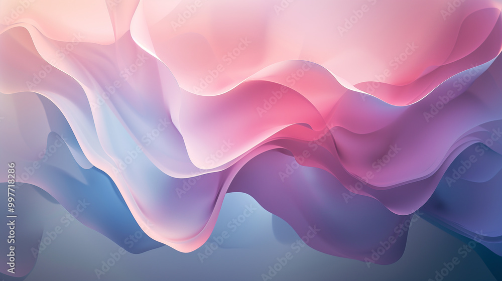 Poster abstract business background soft pastel gradient with fluid, flowing shapes blending into one anoth