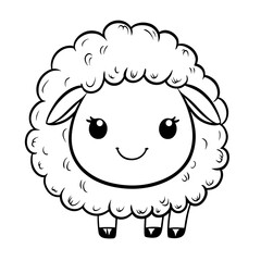 Obraz premium Sheep Isolated Coloring Page for Kids