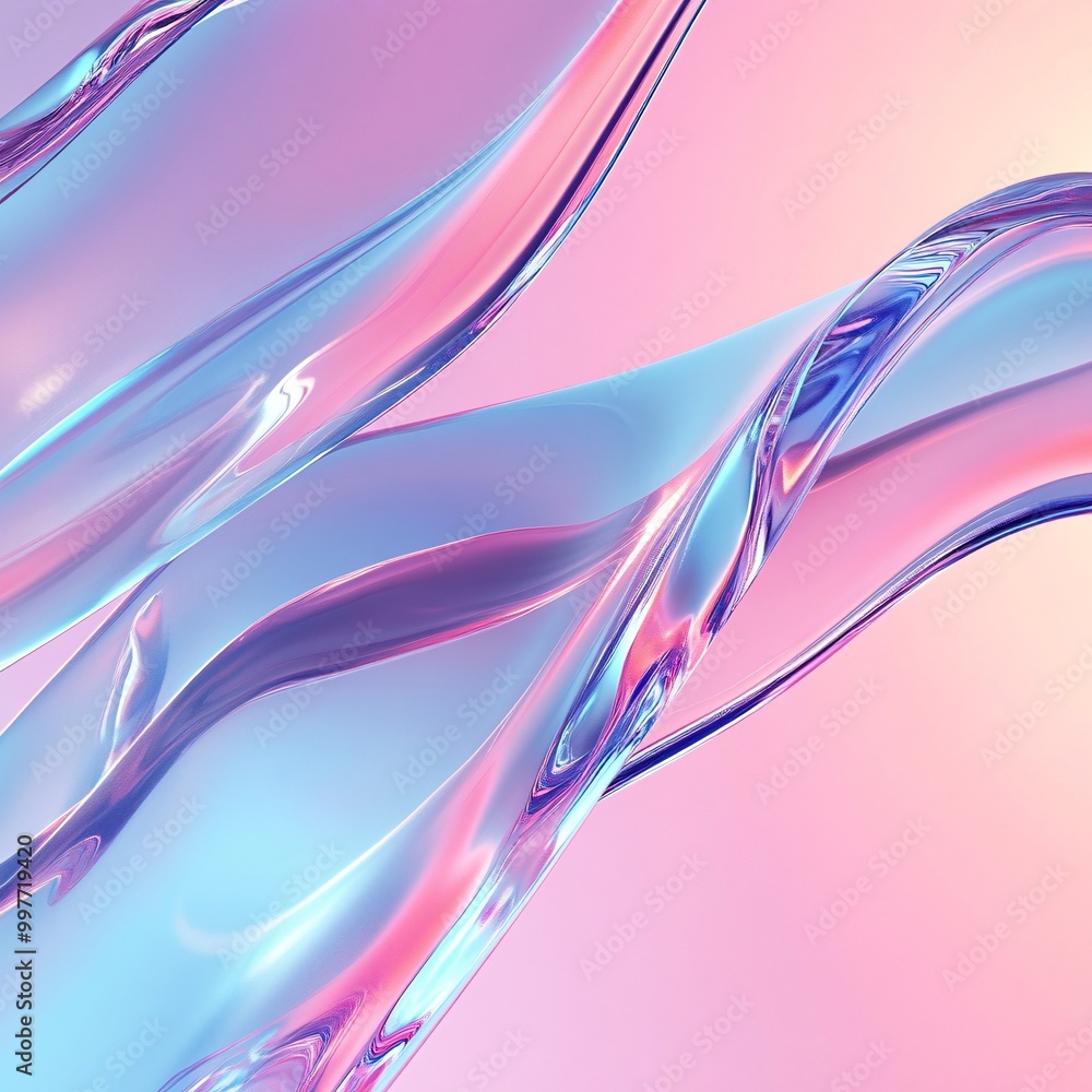 Poster abstract flowing waves in gradient colors.