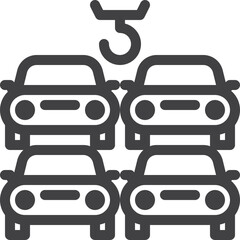 Simple over supply outline icon on white background