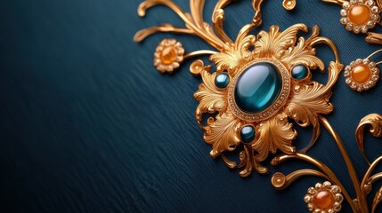 Exquisite Detail: Close-Up of Intricate Gold Filigree on Antique Jewelry Piece