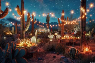 Obraz premium Dinner Under the Stars in the Desert