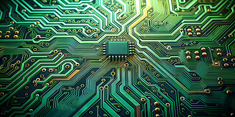 Printed circuit board with intricate designs and pathways , technology, electronics, computer, engineering
