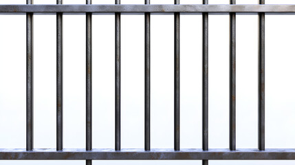 Prison bars isolated on transparent background. Steel metal or iron jail cell cage security lock grid, law and justice punishment for criminal, freedom, escape, guilty, arrest