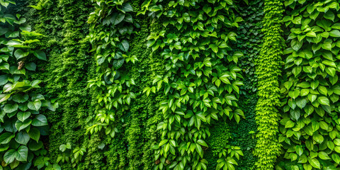 Green plants covering a wall creating a lush and vibrant background, green, wall, background, plants, nature