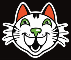 Cute cat sticker illustration vector .
