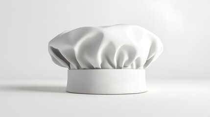 white toque chef hat on white background 