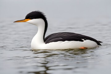 Clarks grebe on white background, Ai Generated