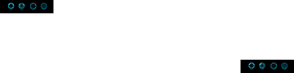 Sphere shield abstract energy protection spheres. Force field globe shell. Dome barrier technology vector set.