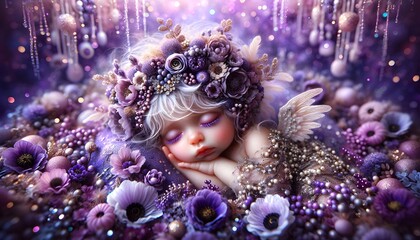 "Sueños de Hadas Durmientes Ilustración Hiperrealista 3D"