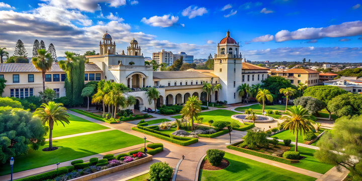 Beautiful campus of the University of San Diego with stunning architecture and lush greenery, University, San Diego