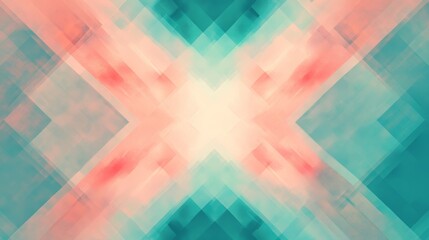 Abstract background featuring a bold cross design with a vibrant gradient of pink, blue, and white colors. This design can be used as a backdrop for presentations, websites, or social media.
