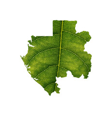 Gabon map made of green leaves, concept ecology Map green 