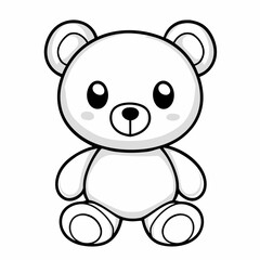 Cute kawaii tedy bear coloring page for kids