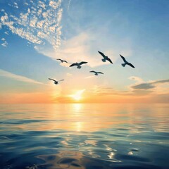 Obraz premium seagulls on the sea