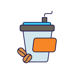 coffee color line icon with white background vector stock illustration
