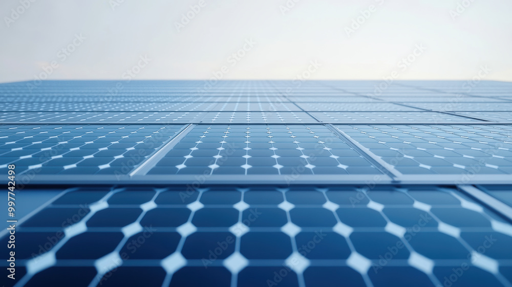 Poster high resolution image of solar energy modules showcasing their sleek design and functionality. solar