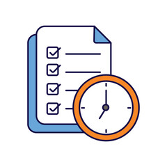 tasks color line icon with white background vector stock illustration