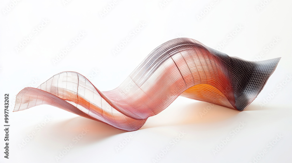 Poster this image showcases flexible and light textile design that appears to flow gracefully, embodying mo