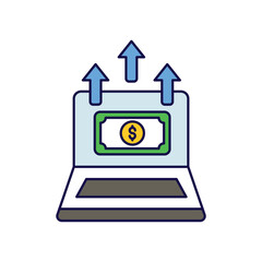 profits color line icon with white background vector stock illustration