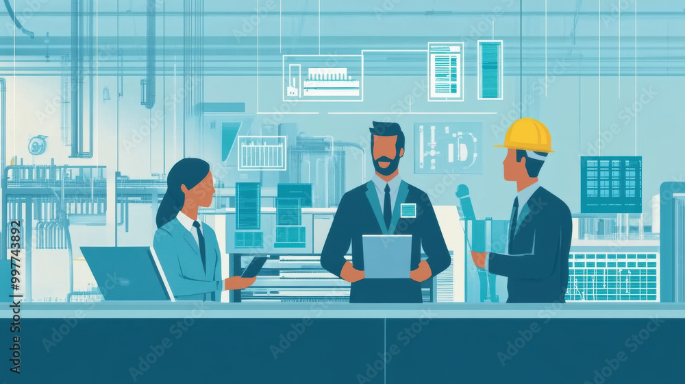 Poster automated systems integrating employee feedback enhance workplace efficiency and collaboration. this