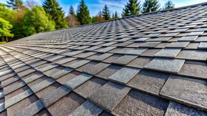 Fototapeta premium Bitumen asphalt shingles on a roof , roofing, construction, materials, house, home improvement, exterior