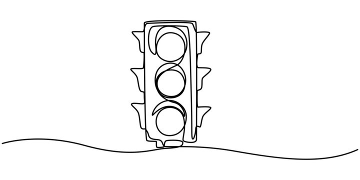 recommend clip art: International traffic lights day vector background, banner, poster with lettering traffic lights. Semaphore one line art illustration, Traffic light icon vector one line continuous drawing. Minimal